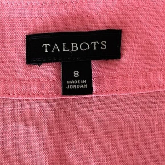 TALBOTS Linen Bow Accent Sleeveless Salmon Pink Top 8 - Picture 4 of 15
